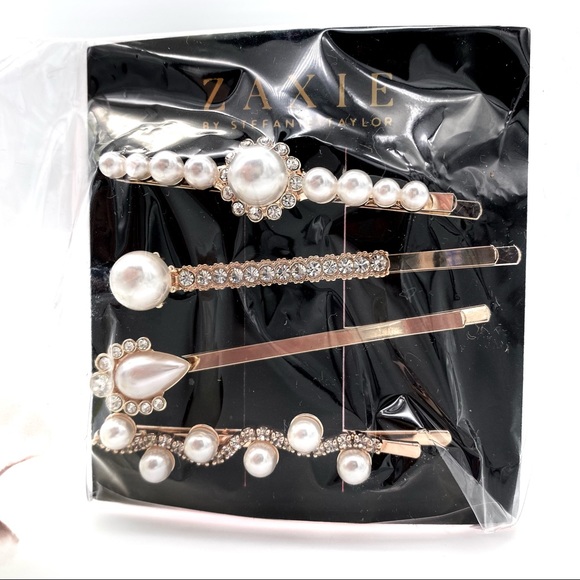 NWT Zaxie Girls Like Pearls Hairpins - Set of 4 - Picture 4 of 9